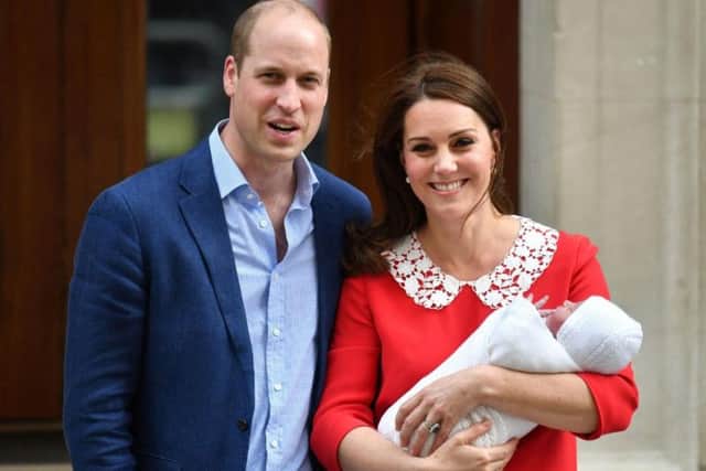 The Duke and Duchess of Cambridge and their newborn son outside the Lindo Wing at St Mary's Hospital in Paddington, London