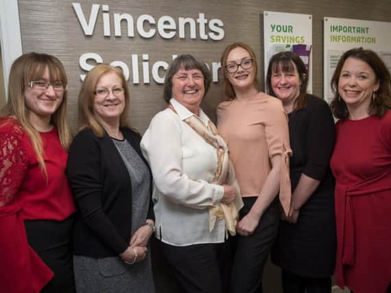 Vincents Solicitors Garstang team wishing Lesley Nichols, centre, all the very best in retirement