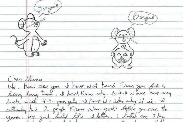 An illustrated letter from another Death Row inmate
