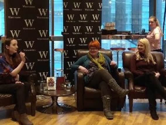 Alice Broadway (centre) on her book tour taking part in a panel discussion