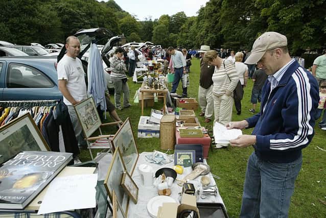 Picture taken at the Todmorden Lions Fun Day at Todmorden High school on Sunday.  Car boot sale area.