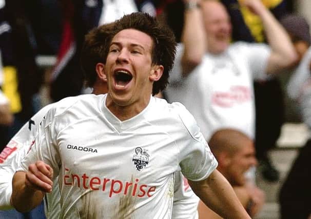 Sean St Ledger celebrates his goal which sent Preston into 
the play-offs on the final day in May 2009