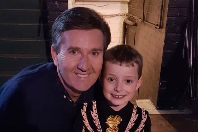 Kirian Collins, six, with singer Daniel O'Donnell