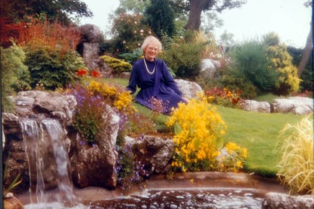Margaret Mason in her garden