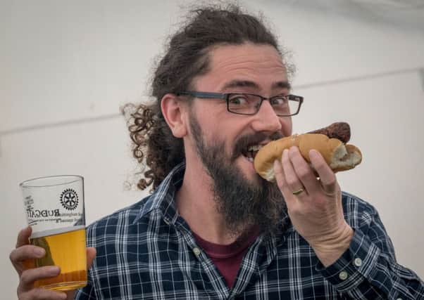 Whittingham Beer and Sausage Festival.  Tom Williams enjoys the fayre.