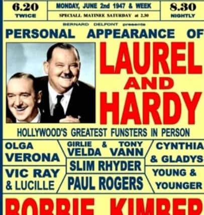 Rev Refs May 8 Laurel and Hardy advertising poster, Beano reader, Captain Cook, Buffalo Bill, Chorley maypole dancers