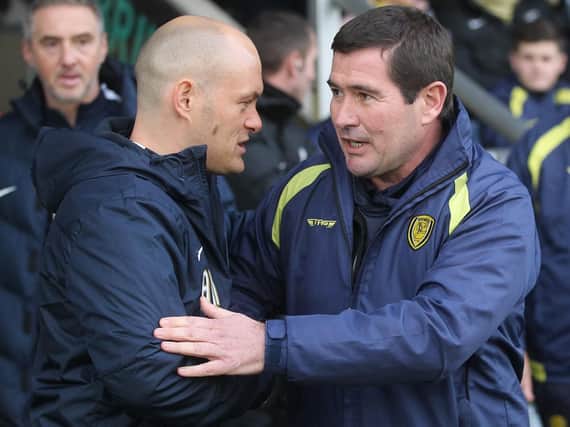 Alex Neil and his opposite number at Burton Nigel Clough