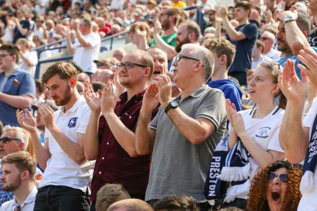 PNE fans at the game against Burton