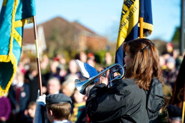 The Last Post being played at Longridge's 2013 remembrance parade. Photo by Anthony Farran.