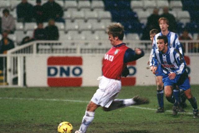 Gary Parkinson puts PNE 2-1 ahead with a penalty in normal time at Hartlepool