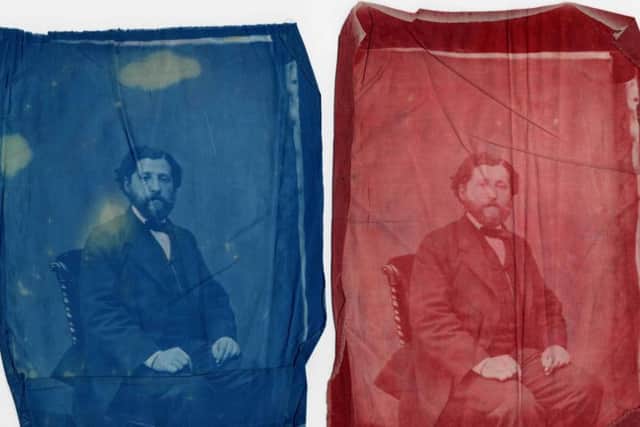 Example of John Mercers earliest experiments in colour photography using dyes and fabric printing circa 1850