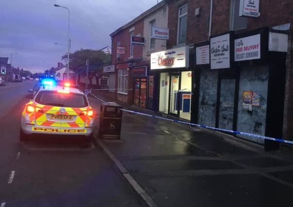 Police have cordoned of Chesters fast food restaurant in Pall Mall, Chorley