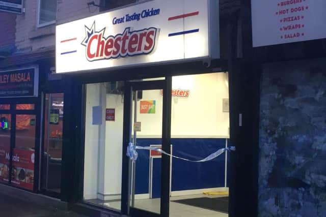 Police have cordoned of Chesters fast food restaurant in Pall Mall, Chorley