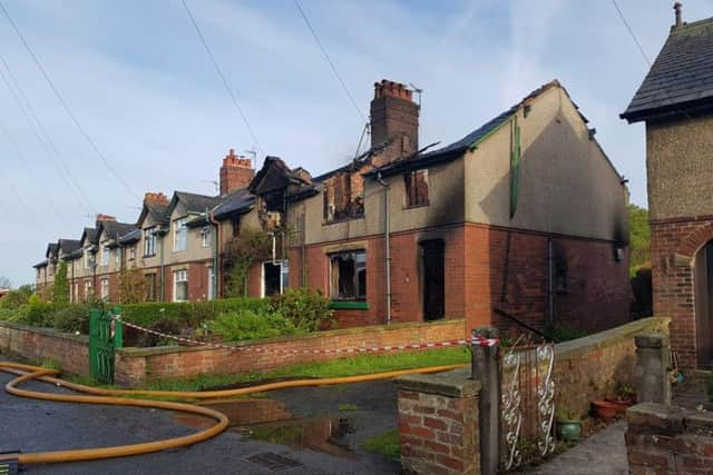 The destroyed homes north of Preston in Vale Terrace, Barnacre.