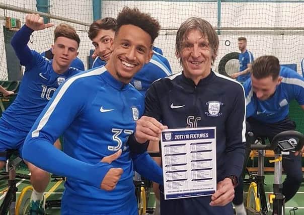 Steve Cowell with Callum Robinson after completing a parkrun before every weekend game this season