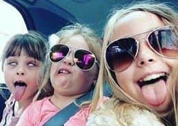 Saffie Roussos with her friends Lily and Grace Swanson