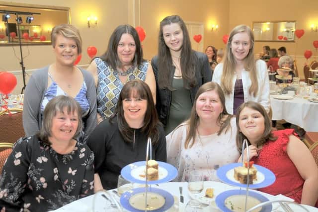 Back row from left, Fran and Mary Evans, Katie and Heather Mulgrew, front, Frances, Karen, Andrea and Ruby Mulgrew at the Heartbeat Afternoon Tea Party