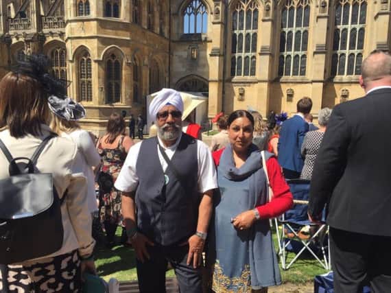 Gulab and wife Davinder outside St Georges Chapel