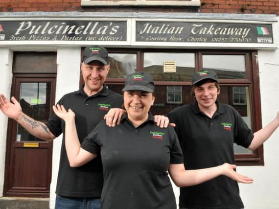 Joanne Wilson, her partner Gareth Etherington and son Matthew have turned Pulcinella's in Chorley from its old one star food hygiene rating to a five. Photo: Neil Cross.
