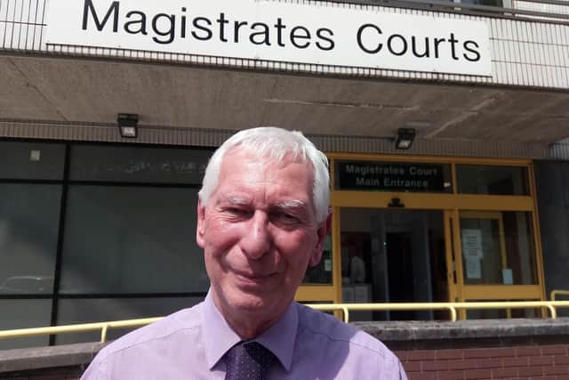 Andrew Shorrock outside Preston's magistrates' court, where he has served for 40 years