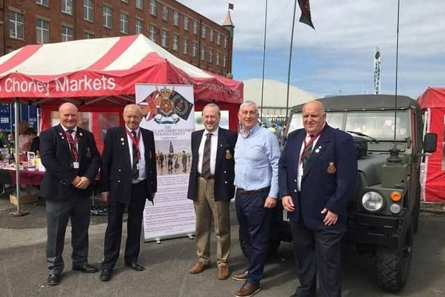 The Queen's Lancashire Regiment Veterans Charity
L-R: Steven Stout MBE (Fundraising), Andrew Burke (Memorial) Tom Rigby (Secretary) Sir Lindsay Hoyle (Patron) and Joe Horvath (Chairman)